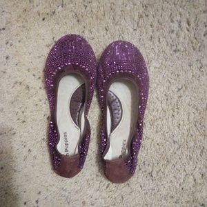 Hush Puppies Purple Sparkle Flats